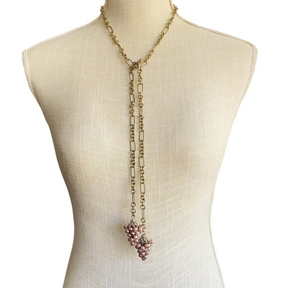 Heidi Daus On The Vine Crystal Grape Cluster Lariat Necklace NIB​​ - Picture 3 of 9